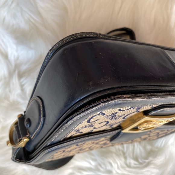 Authentic vintage Celine black macadam house carriage shoulder bag - Picture 6 of 13